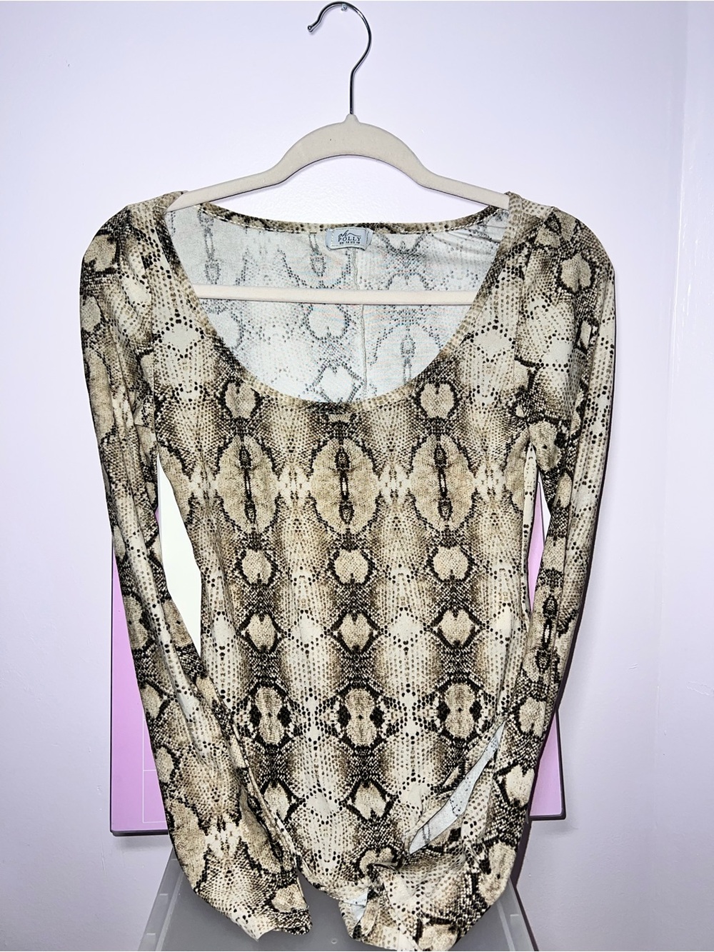 Oh Polly Long Sleeve Bodysuit in Snake Print
